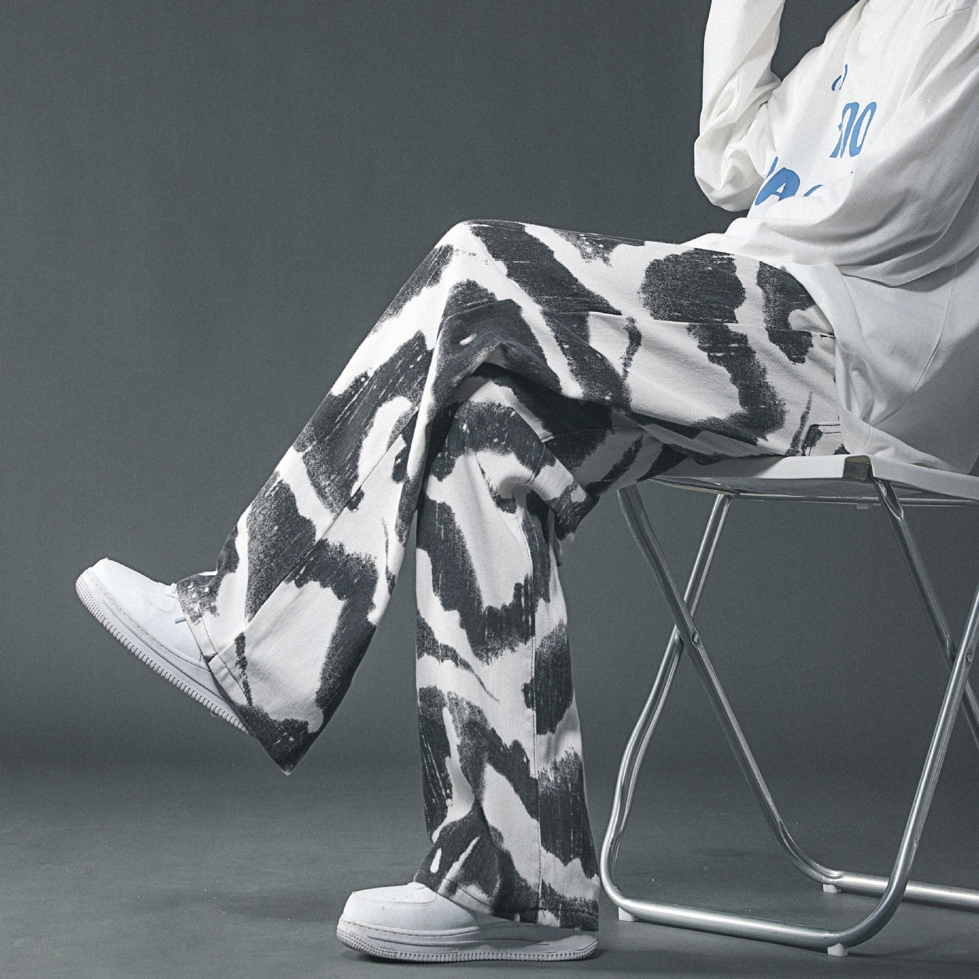 Primadon Hosen Victor | Bequeme Stoffhose für Herren mit Wolkenmuster