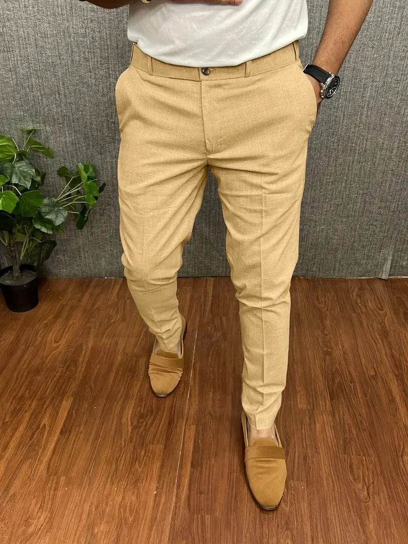 Primadon Hosenanzug Aprikose / XS Damian | Elegante Herren Anzughose Schwarz Slim Fit