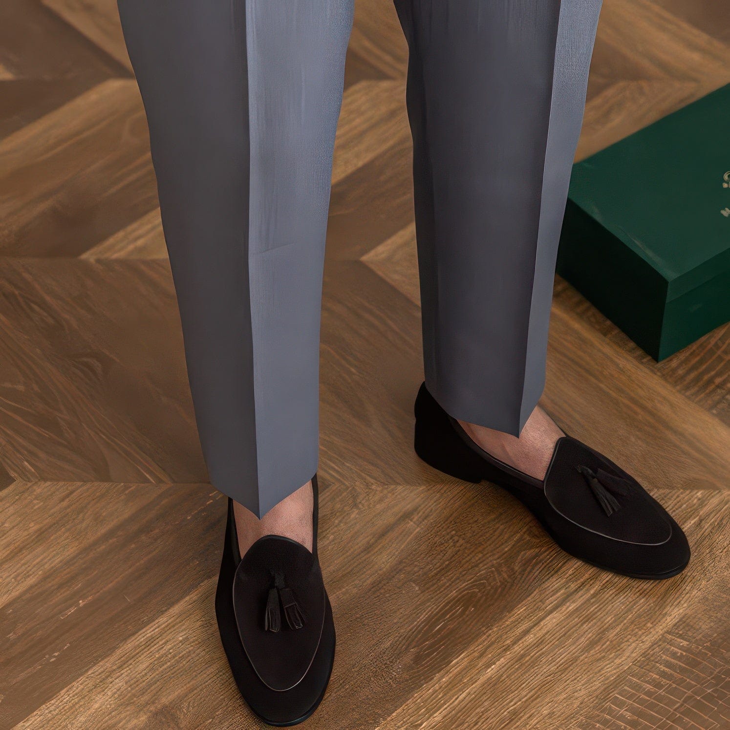 Primadon Hosenanzug Felix elegante Hochbundhose für Herren Wollmischung