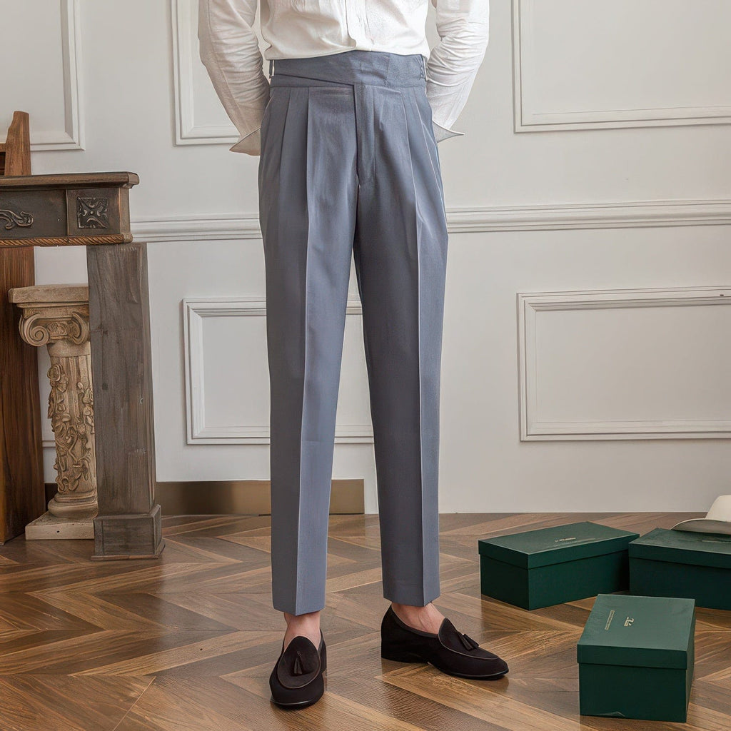 Primadon Hosenanzug Felix elegante Hochbundhose für Herren Wollmischung