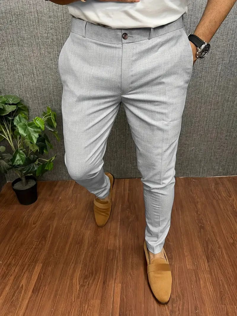 Primadon Hosenanzug Hellgrau / XS Damian | Elegante Herren Anzughose Schwarz Slim Fit