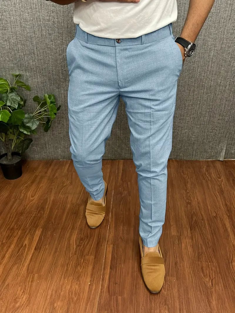 Primadon Hosenanzug Himmelblau / XS Damian | Elegante Herren Anzughose Schwarz Slim Fit