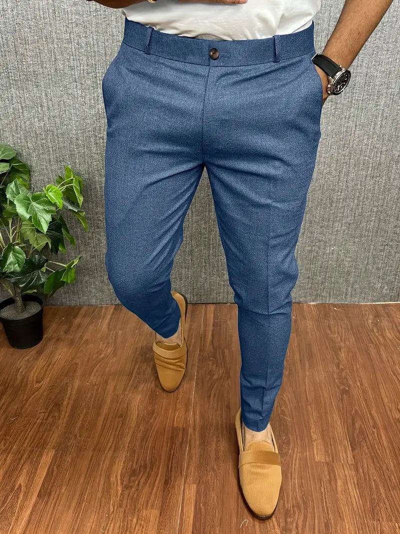 Primadon Hosenanzug Jeansblau / XS Damian | Elegante Herren Anzughose Schwarz Slim Fit