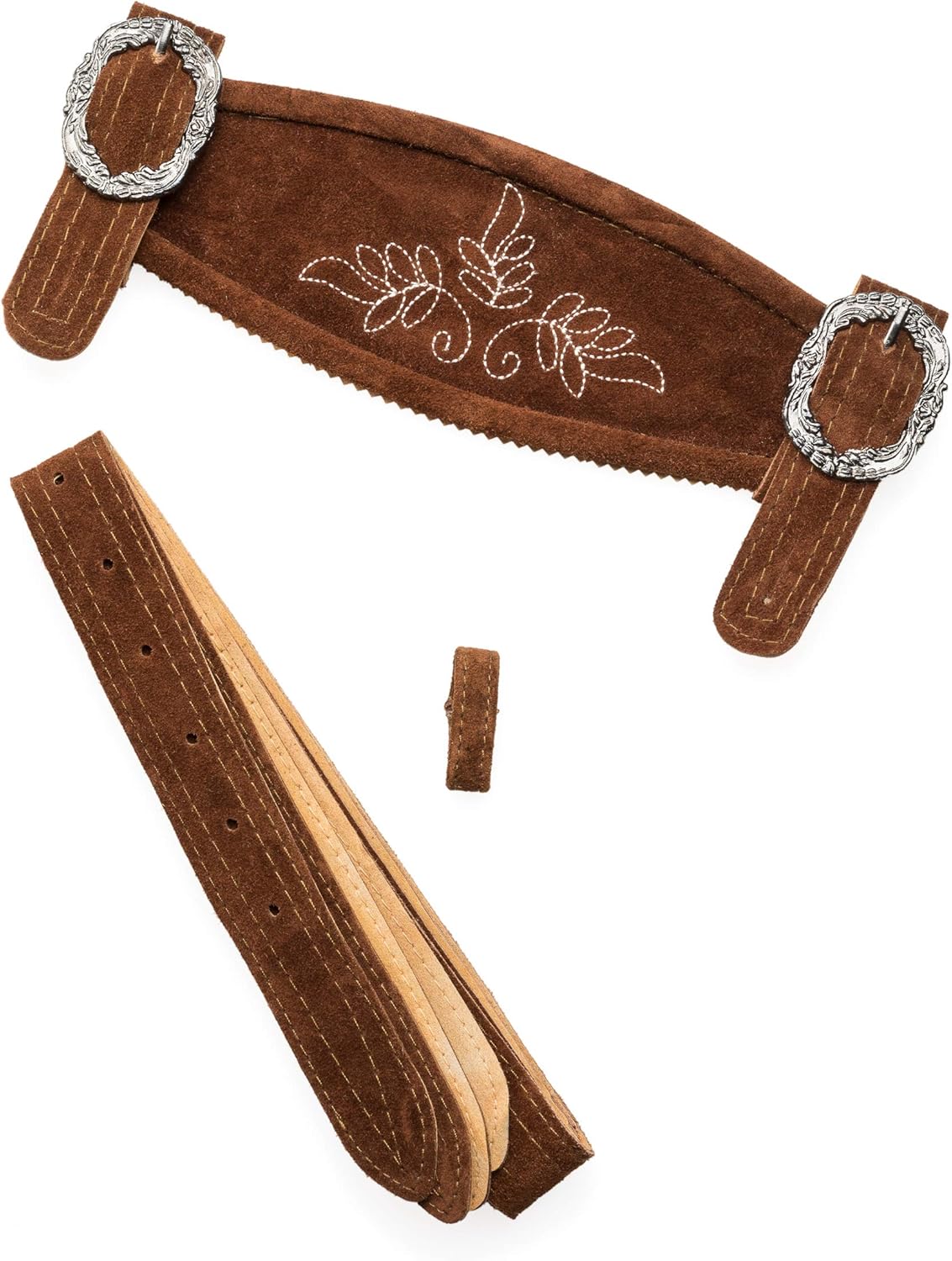 Primadon Hosenträger Braun Feldberg / 46-48 Leon | Elegante Lederhosenträger für Herren Unisex