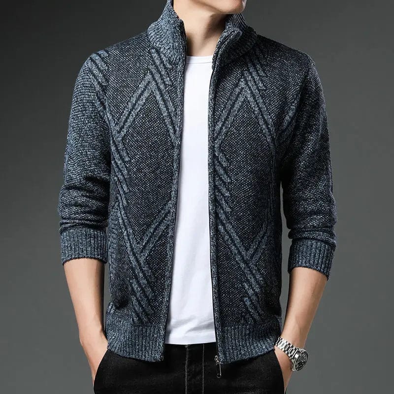 Primadon Jacken Blau / XS Finn | Elegante Wolljacke für Herren mit Reißverschluss