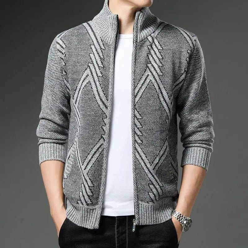 Primadon Jacken Hellgrau / XS Finn | Elegante Wolljacke für Herren mit Reißverschluss