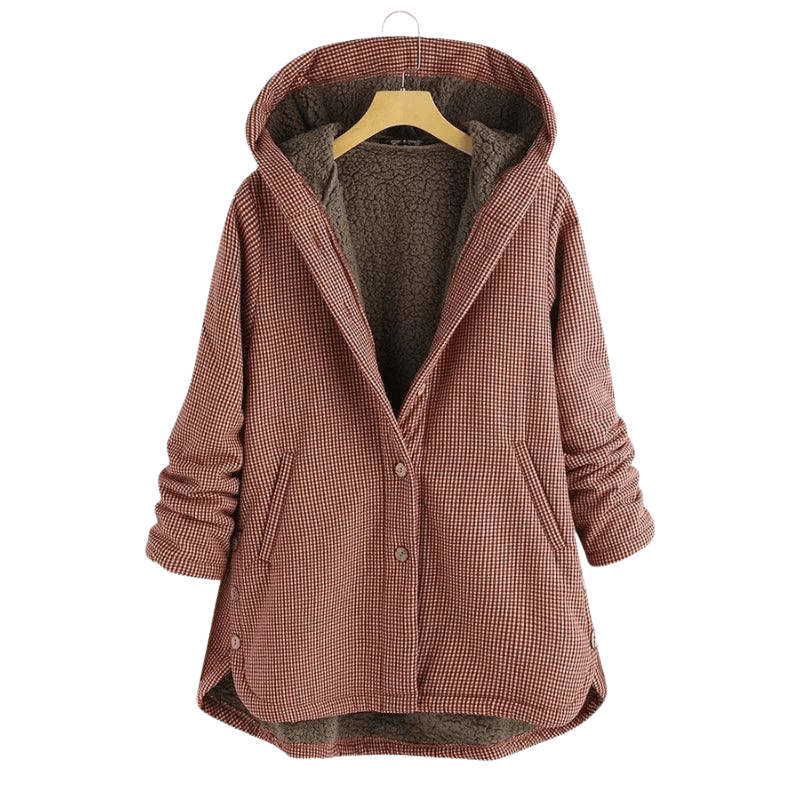 Primadon Jacken Rot / S Amelie | Lässige Fleecejacke Damen mit Knöpfen Herbst