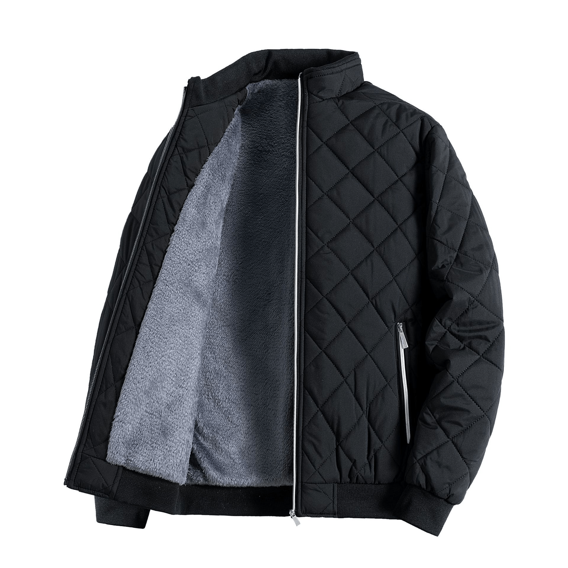 Primadon Jacken Schwarz / L Leon | Lässige Fleecejacke für Herren Übergangszeit