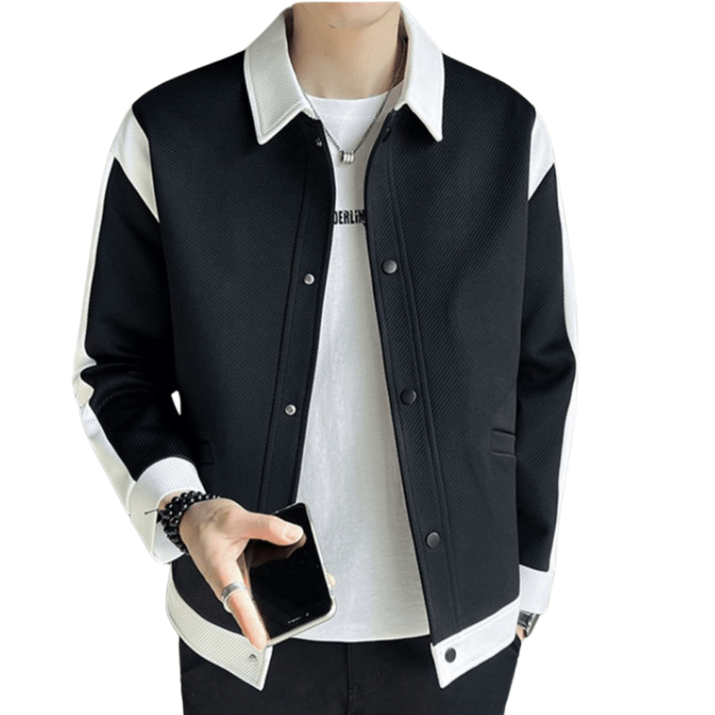 Primadon Jacken Schwarz / S Alessandro | Modische Patchworkjacke für Herren leicht