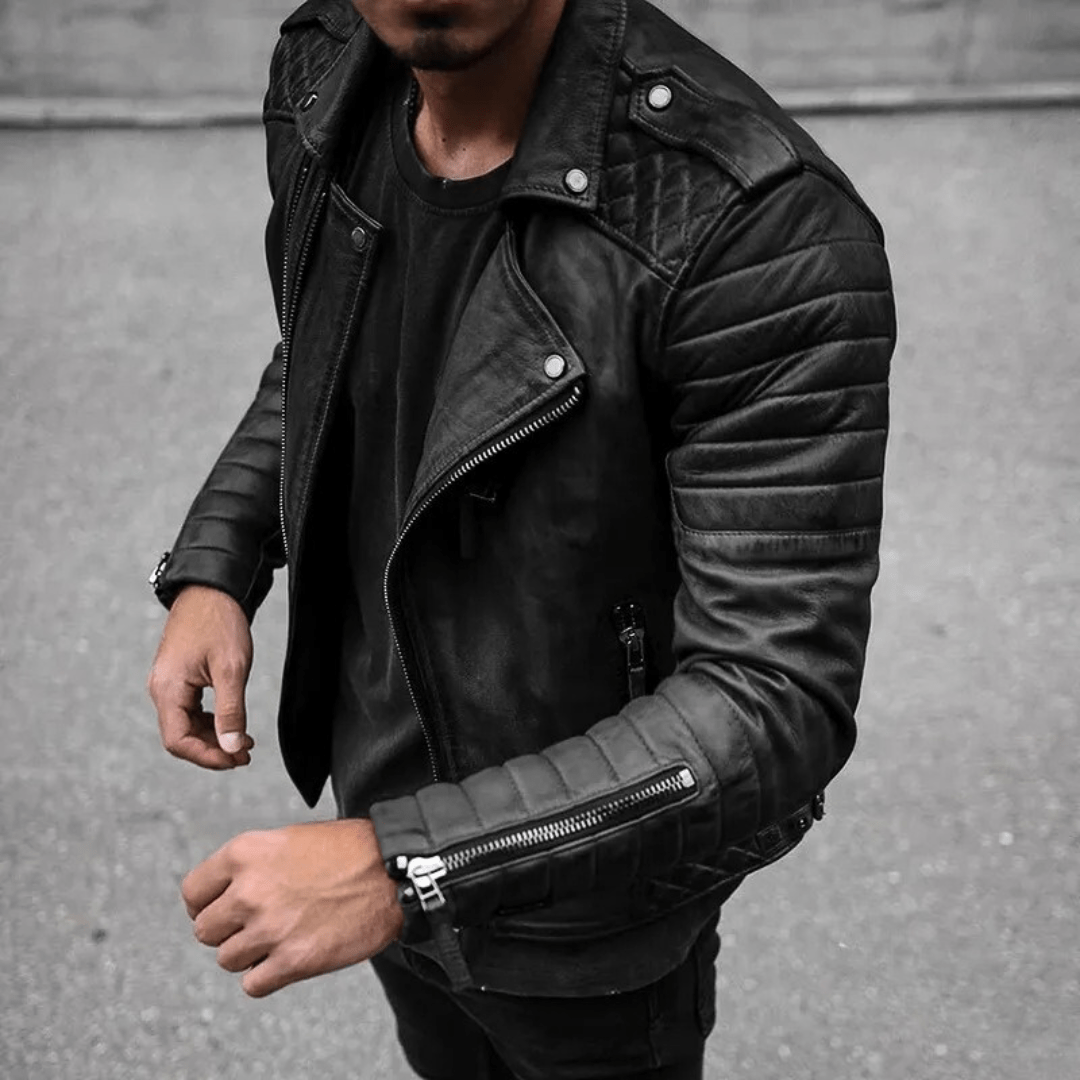 Primadon Jacken Schwarz / S Leon | Modische Bikerjacke für Herren wasserdicht