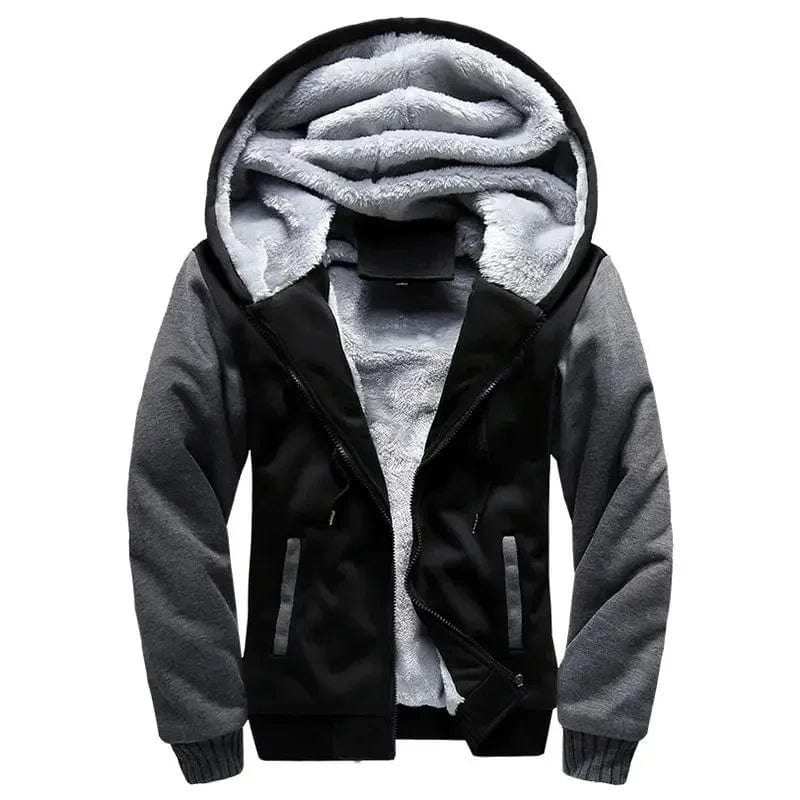 Primadon Jacken Schwarz und Grau / M Leon | Funktionale Fleecejacke für Herren mit Kapuze