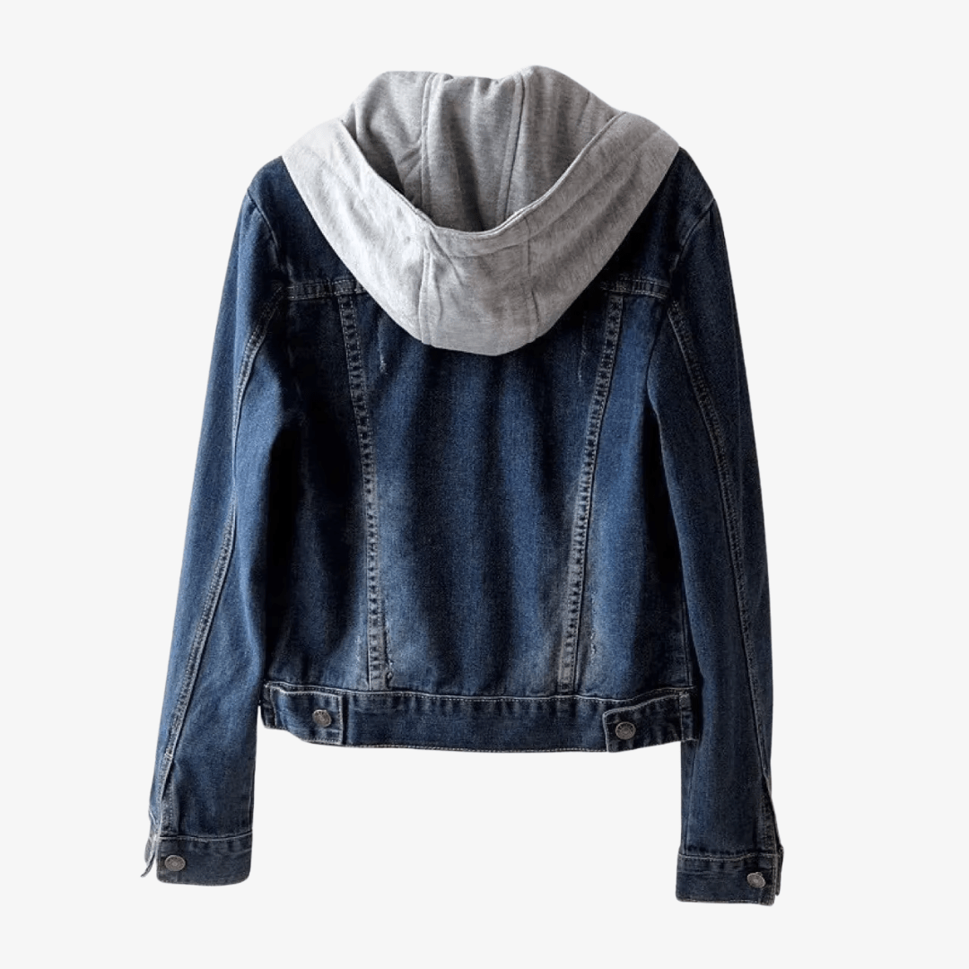 Primadon Jacken Stylische Jeansjacke für Damen verkürzt mit Kapuze aus hochwertigem Denim vielseitig
