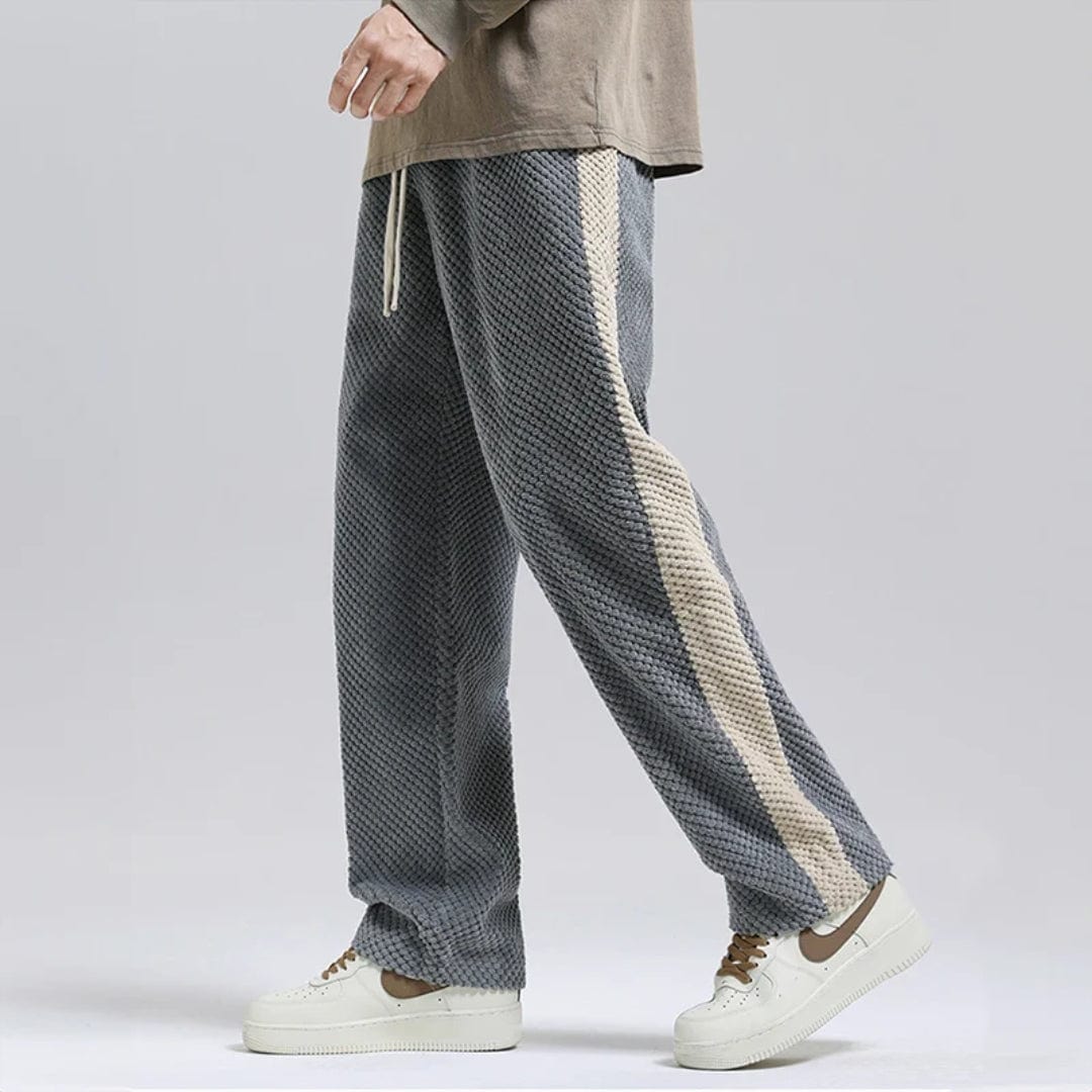 Primadon Jogginghosen Grau / S Ruben | Bequeme Jogginghose für Herren aus Waffelstrick