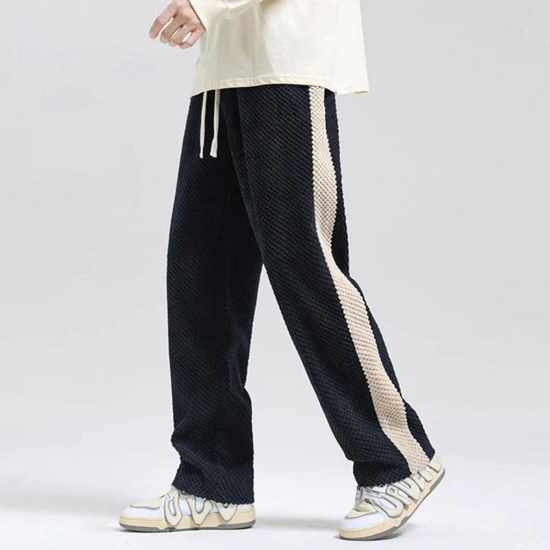 Primadon Jogginghosen Schwarz / S Ruben | Bequeme Jogginghose für Herren aus Waffelstrick