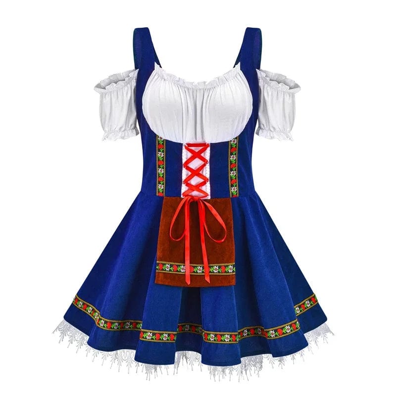Primadon Kleider Blau / S Clara | Elegantes Dirndl Kleid für Damen Mini