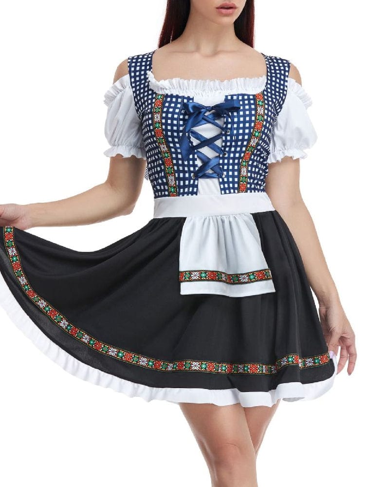 Primadon Kleider Blau / S Clara | Elegantes Dirndlkleid für Damen langarm kaufen