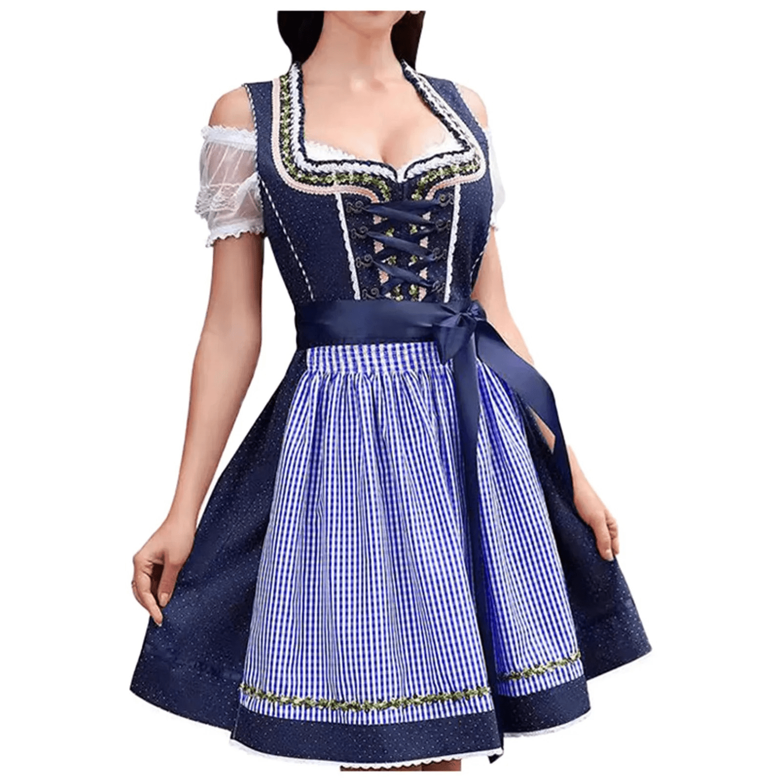 Primadon Kleider Blau / S Johanna | Elegantes Trachtenkleid für Damen Oktoberfest