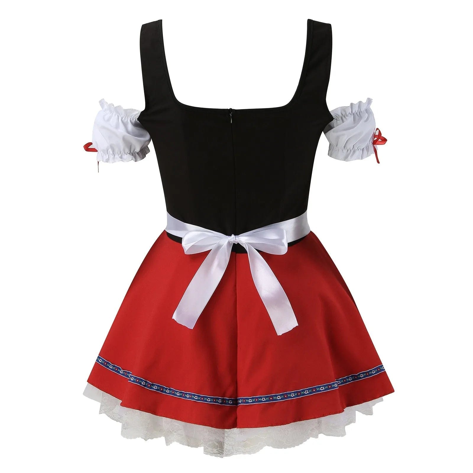 Primadon Kleider Clara | Verspielt Rot Dirndl Kleid für Damen kurz