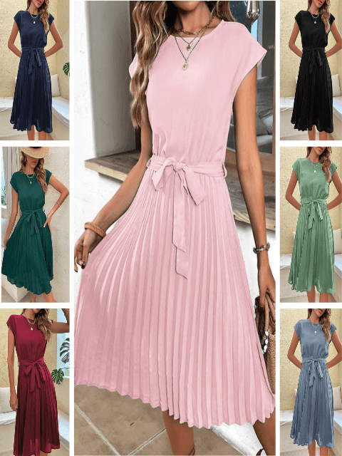 Primadon Kleider Élodie | luftiges Plisseekleid für Damen Sommer