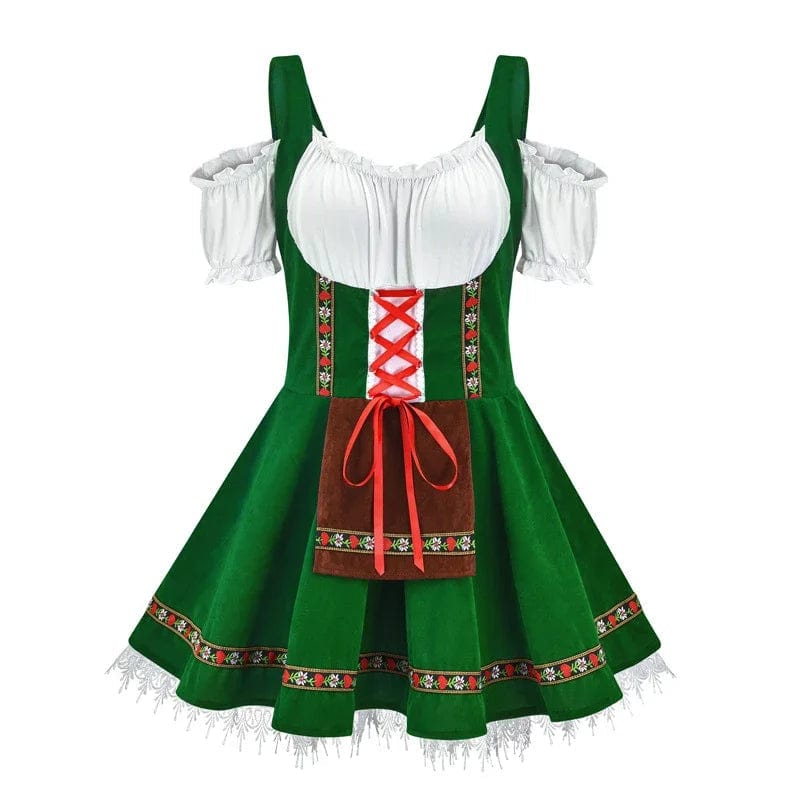 Primadon Kleider Grün / S Clara | Elegantes Dirndl Kleid für Damen Mini