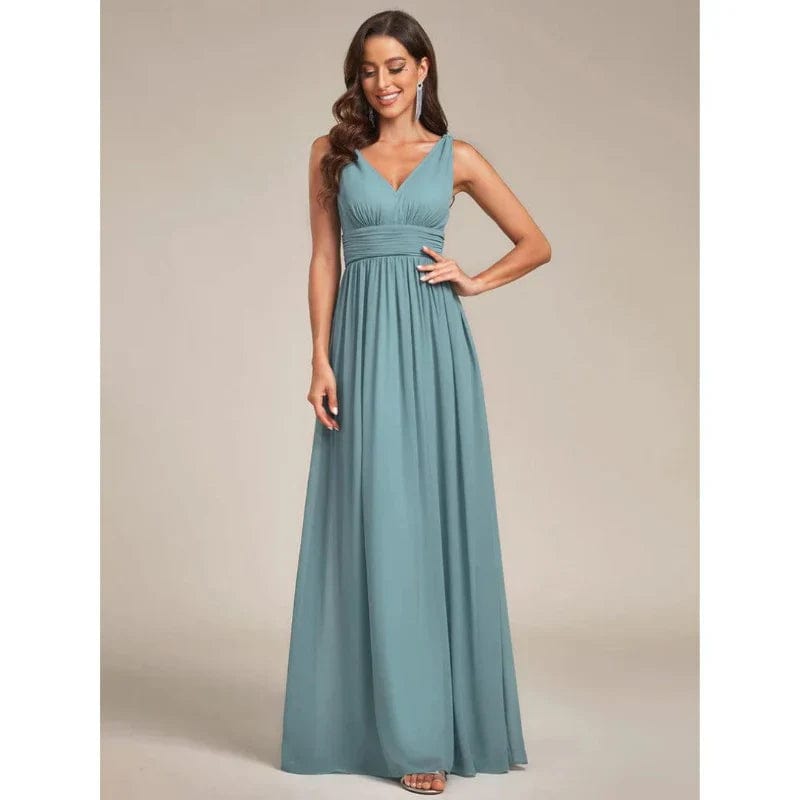Primadon Kleider Hellblau / 32 Selina | fließendes Maxikleid für Damen ärmellos