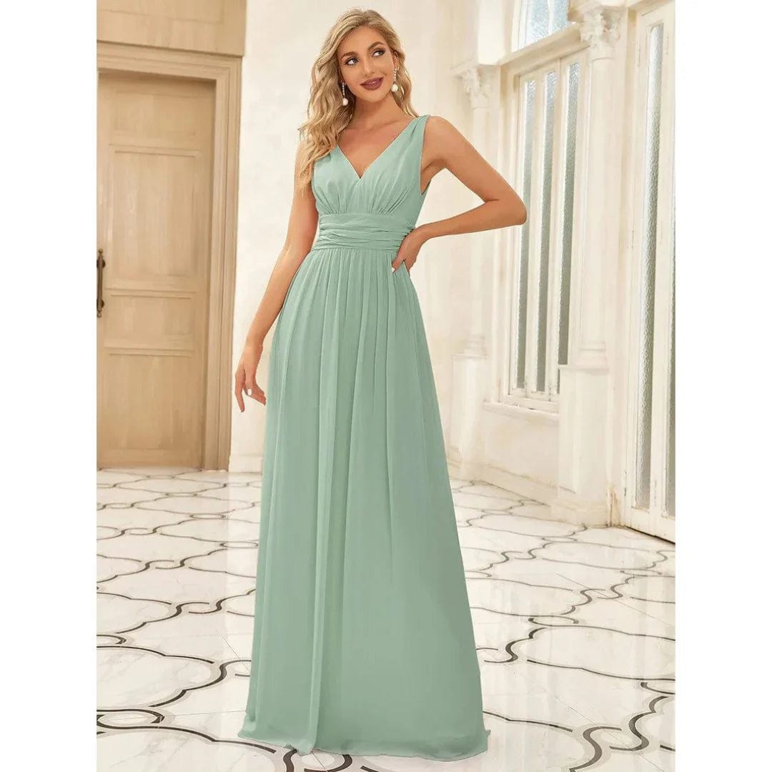 Primadon Kleider Hellgrün / 32 Selina | fließendes Maxikleid für Damen ärmellos