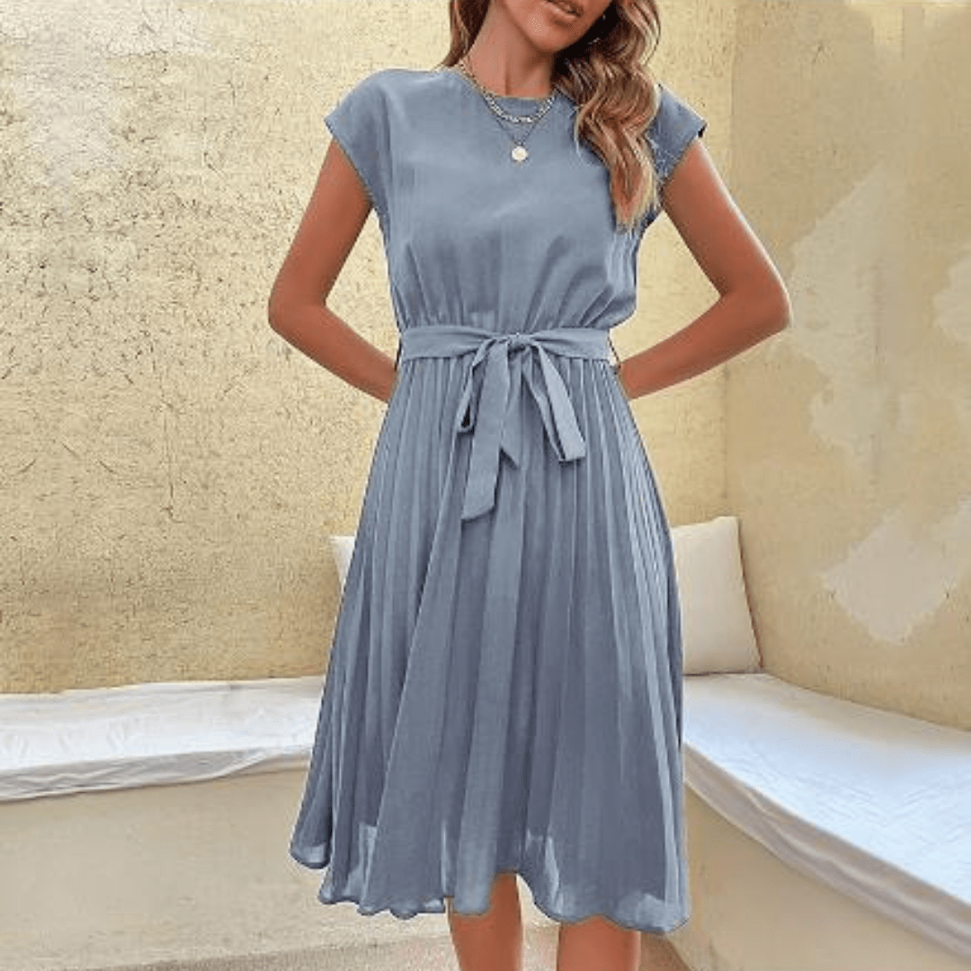 Primadon Kleider Himmelblau / S Élodie | luftiges Plisseekleid für Damen Sommer