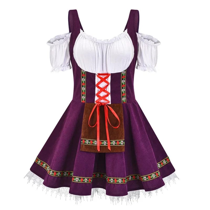 Primadon Kleider Lila / S Clara | Elegantes Dirndl Kleid für Damen Mini
