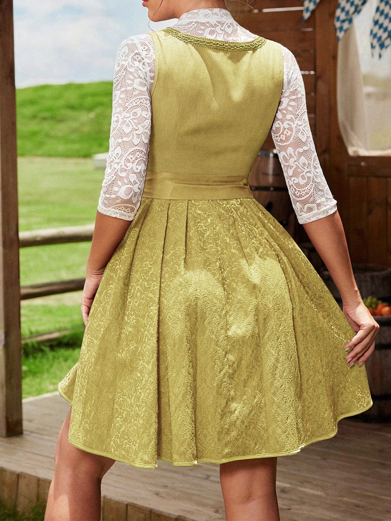 Primadon Kleider Nicole | Elegantes Dirndlkleid für Damen mit Spitze