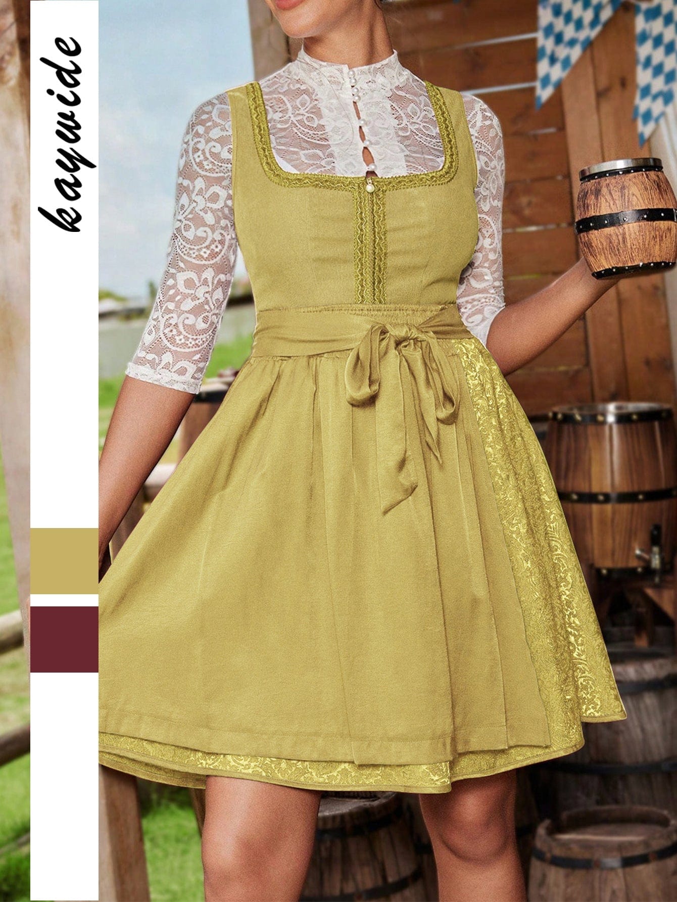 Primadon Kleider Nicole | Elegantes Dirndlkleid für Damen mit Spitze