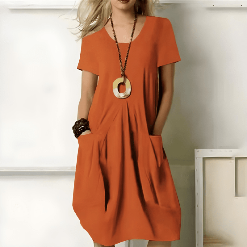 Primadon Kleider Orange / S Elina | luftiges Sommerkleid für Damen baumwolle