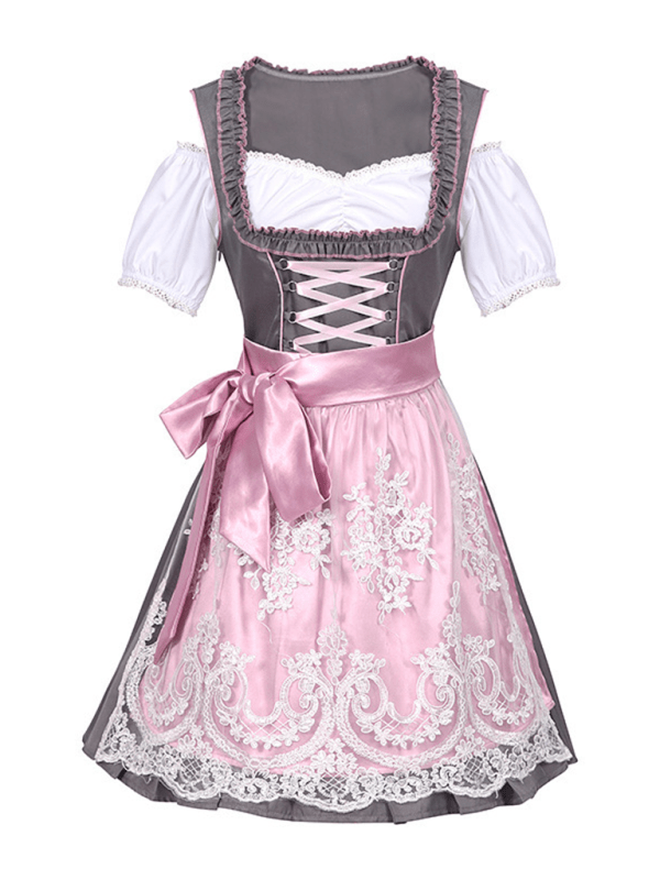 Primadon Kleider Rosa / S Clara | Elegantes Dirndl Kleid für Damen mit Schleife