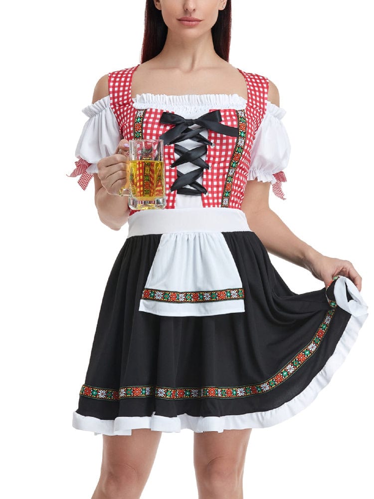 Primadon Kleider Rot / S Clara | Elegantes Dirndlkleid für Damen langarm kaufen
