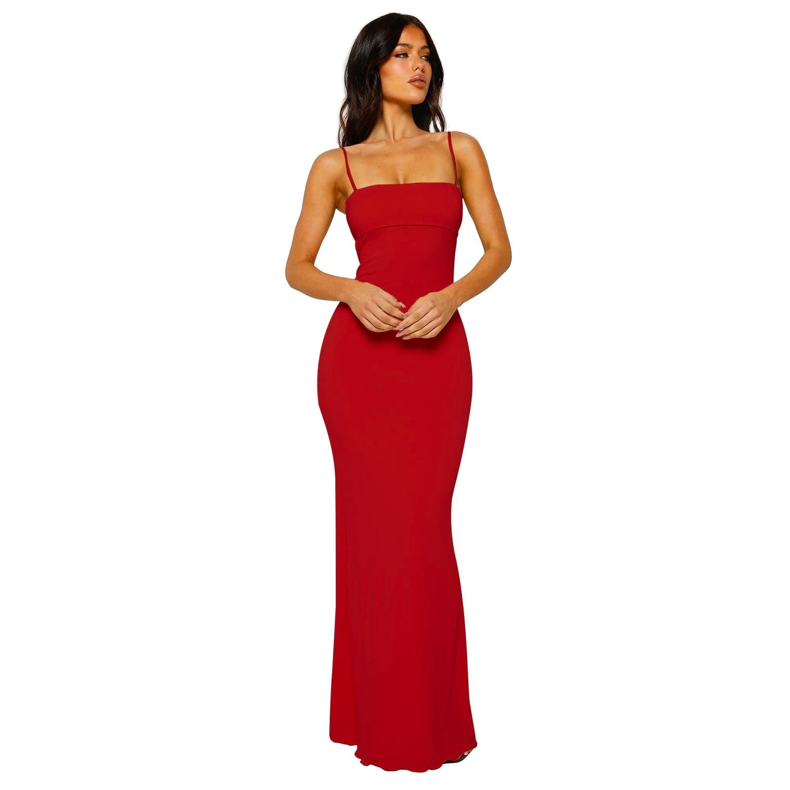 Primadon Kleider Rot / S Clara | Elegantes Maxikleid für Damen Festlich Schwarz