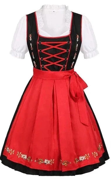 Primadon Kleider Rot / S Clara | Elegantes Mini-Kleid für Damen festlich Baumwolle