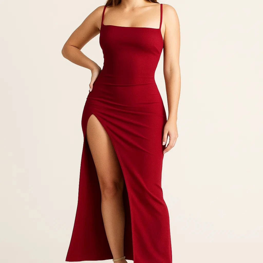 Primadon Kleider Rot / S Maria | elegantes Sommerkleid für Damen figurbetont