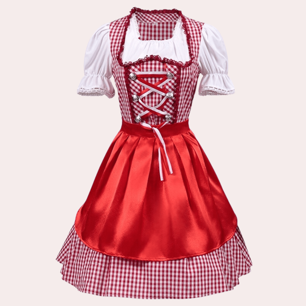 Primadon Kleider Rot / XS Clara | Elegantes Dirndl Kleid für Damen Oktoberfest