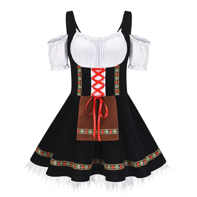 Primadon Kleider Schwarz / S Clara | Elegantes Dirndl Kleid für Damen Mini