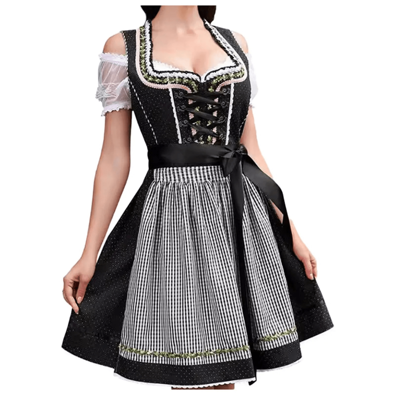 Primadon Kleider Schwarz / S Johanna | Elegantes Trachtenkleid für Damen Oktoberfest