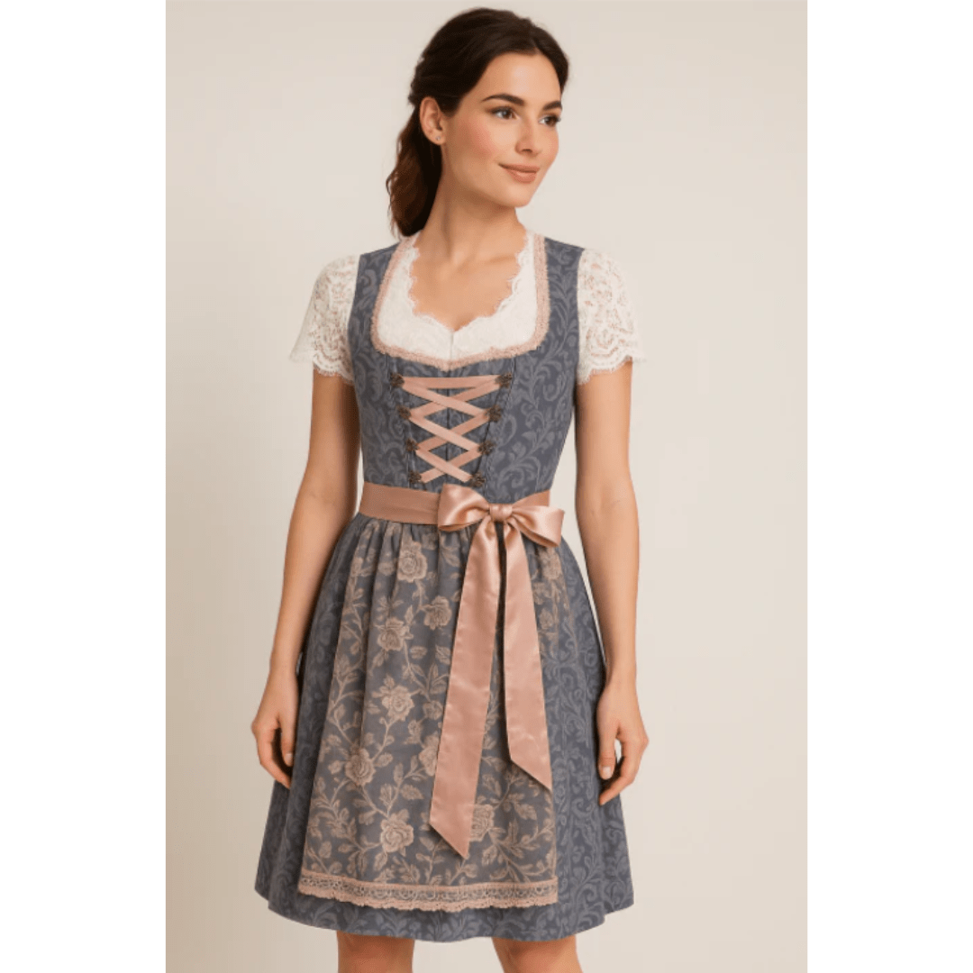 Primadon Kleider Silber / S Clara | Elegantes Mini-Kleid für Damen festlich Baumwolle