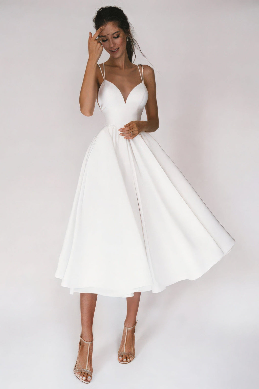 Primadon Kleider Svea | elegantes Midikleid für Damen V-Ausschnitt