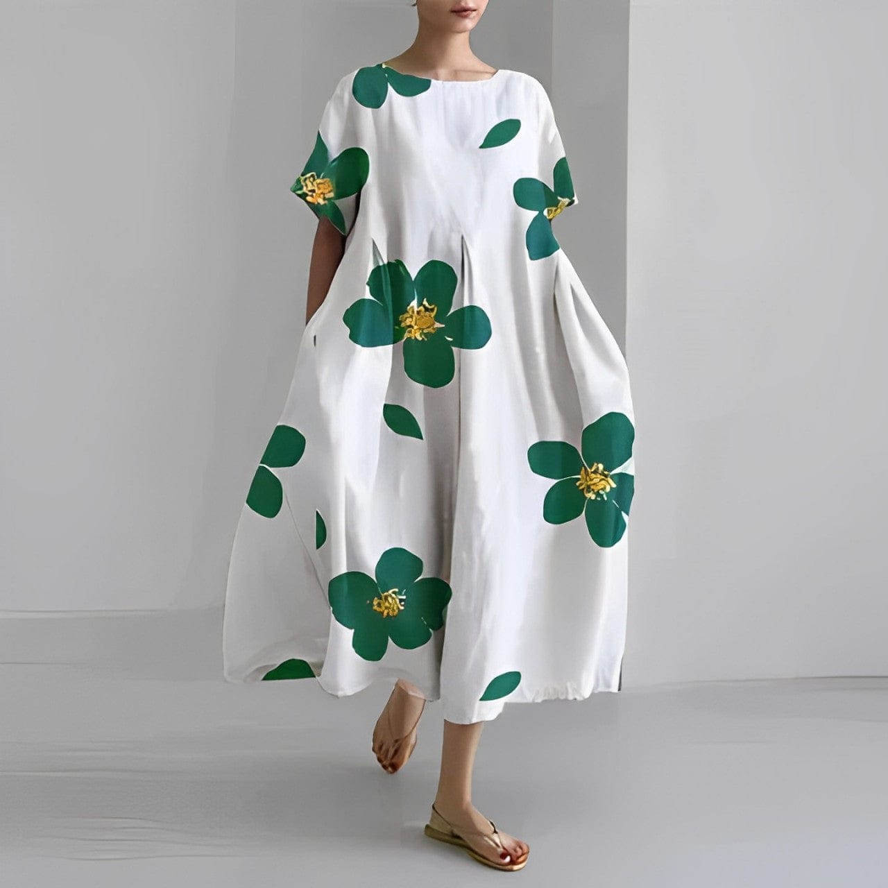 Primadon Kleider Weiß / S Ronja | Lässiges Bedrucktes Kleid für Damen Sommer
