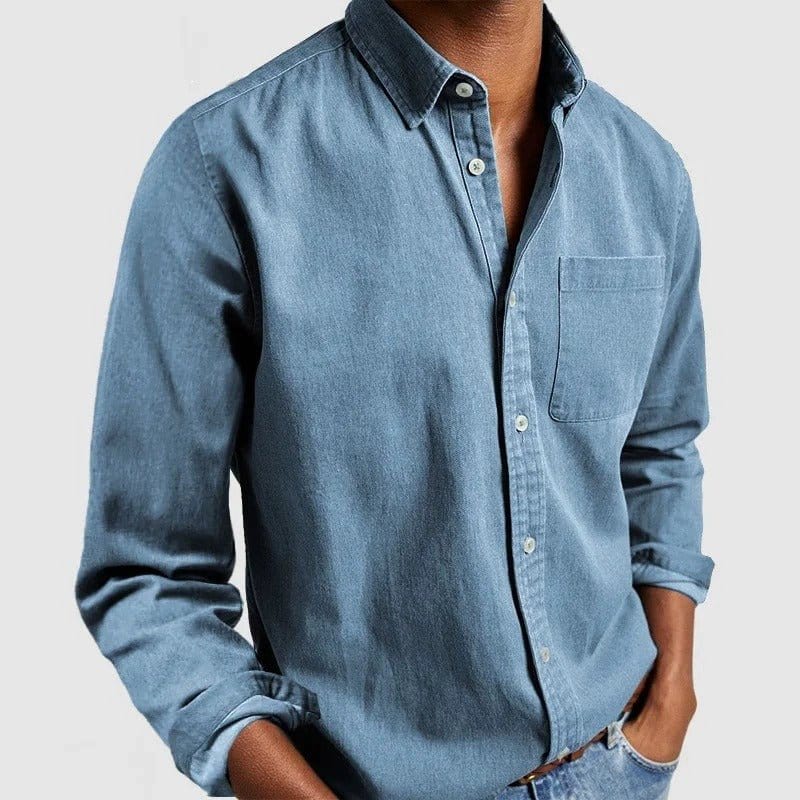 Primadon Langarmshirts Hellblau / S Fynn | Elegantes Herrenhemd Langarm für Herren klassisch
