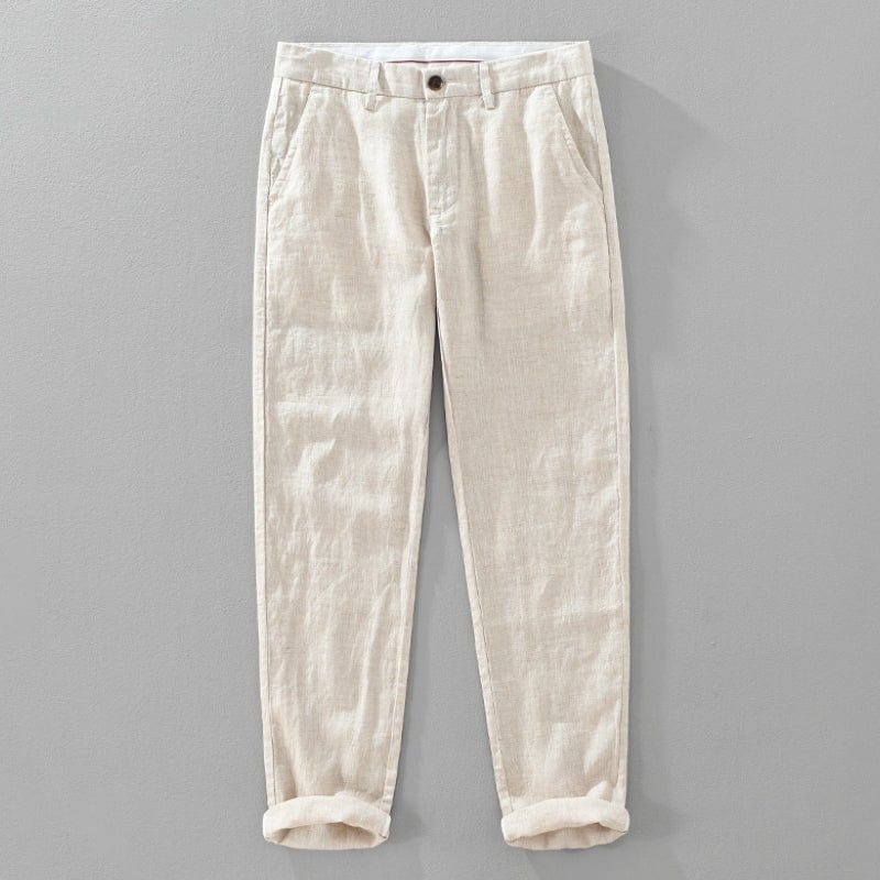 Primadon Lässige Hosen Beige / XS Bennet | Atmungsaktive Leinenhose für Herren Sommer