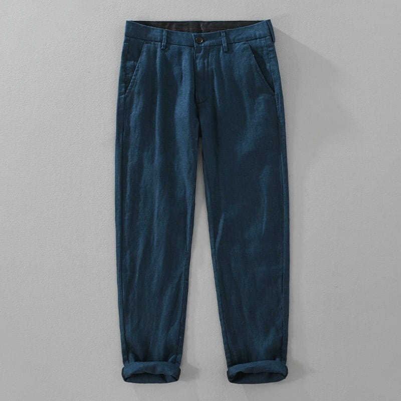 Primadon Lässige Hosen Blau / XS Bennet | Atmungsaktive Leinenhose für Herren Sommer
