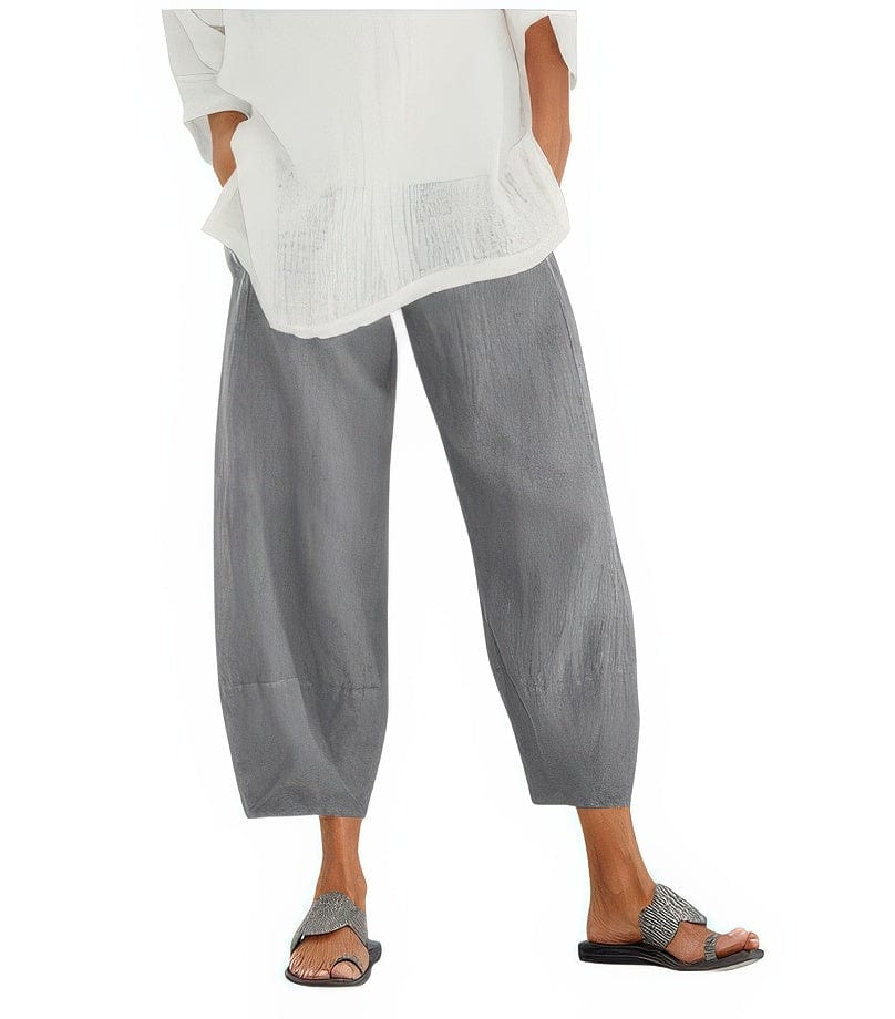 Primadon Lässige Hosen Grau / S Clara | Lässige Stoffhose für Damen Sommer weiß