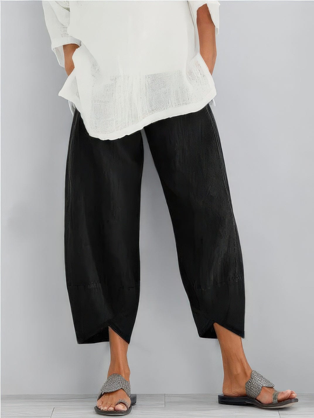 Primadon Lässige Hosen Schwarz / S Clara | Lässige Stoffhose für Damen Sommer weiß