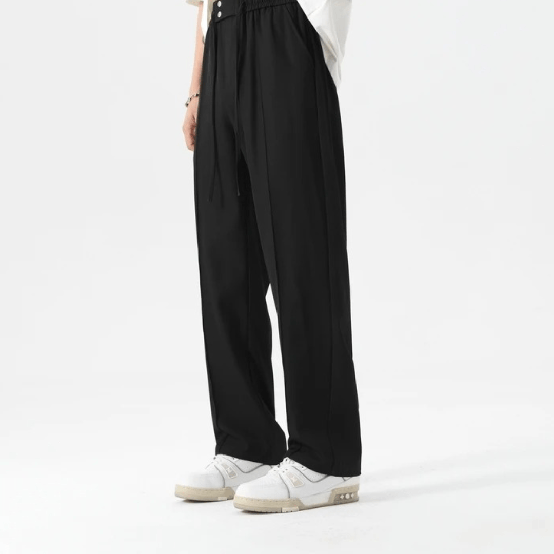 Primadon Lässige Hosen Schwarz / S Luke | Lässige Leinen Hose für Herren Sommer weit