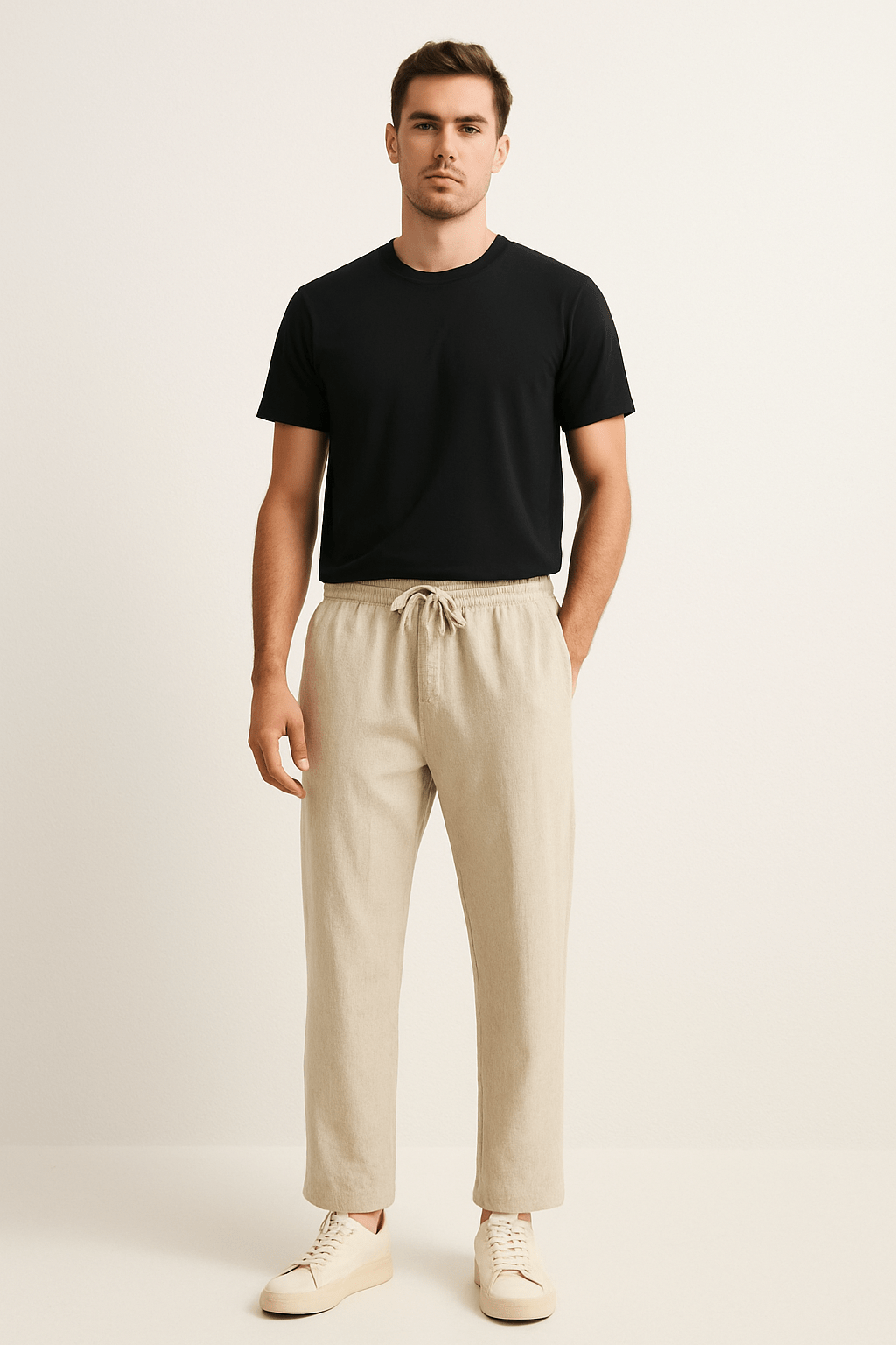 Primadon Lässige Hosen Silvan leichte Leinenhose für Herren Sommer