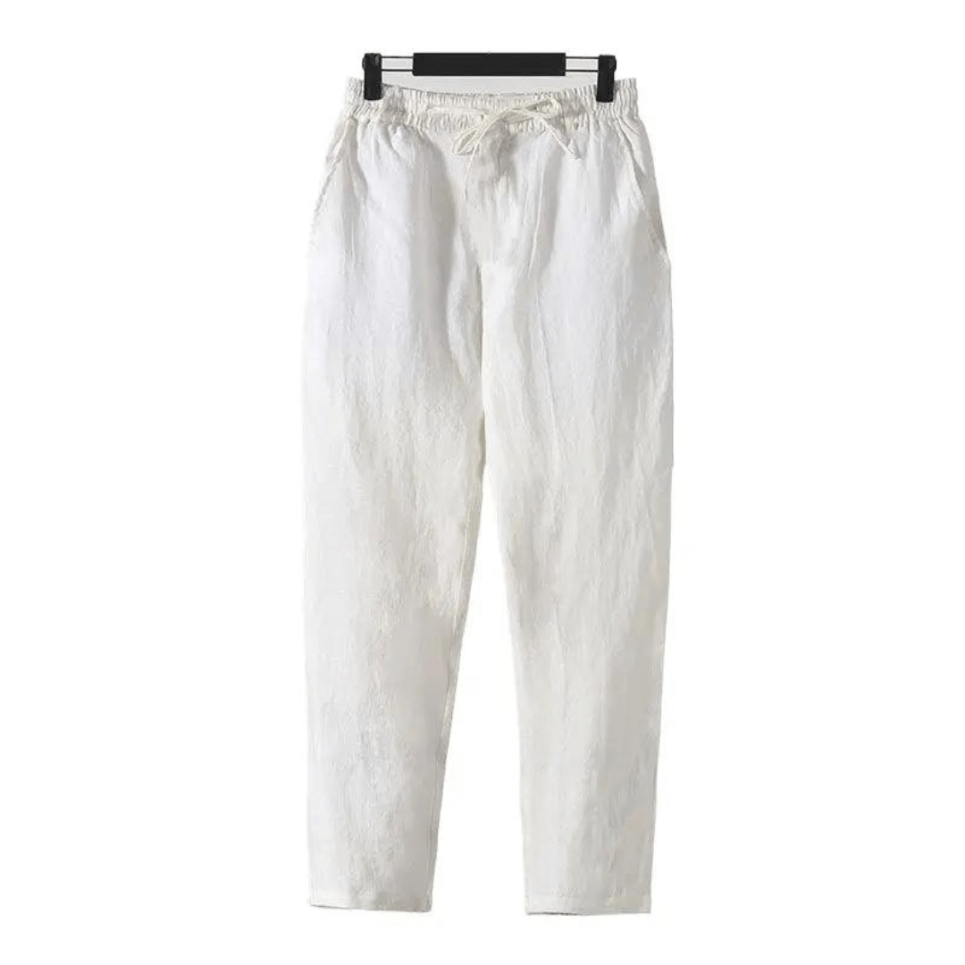 Primadon Lässige Hosen Weiß / S Silvan leichte Leinenhose für Herren Sommer
